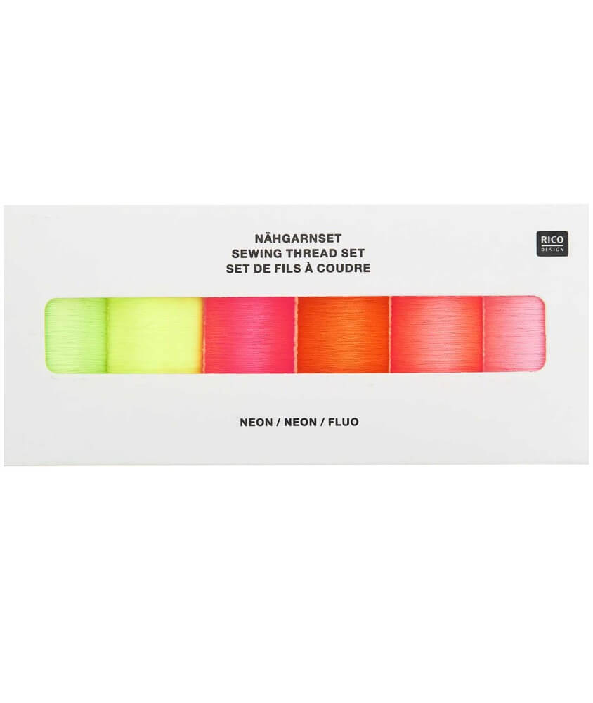 Set de fils à coudre fluo - 6 bobines de 100m - Rico Design