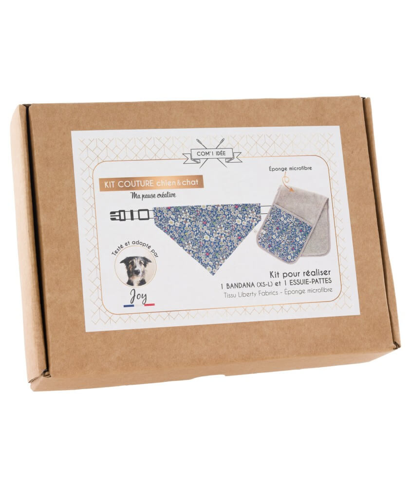 Kit bandana + essuie-pattes pour chien et chat Joy - Niveau débutant