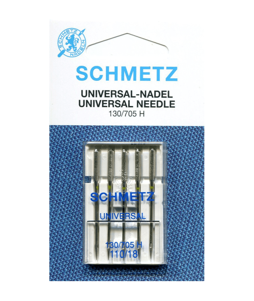 Aiguilles Universelles pour Machine à Coudre 130/705H Dimension 110/18 - 5 pces - SCHMETZ