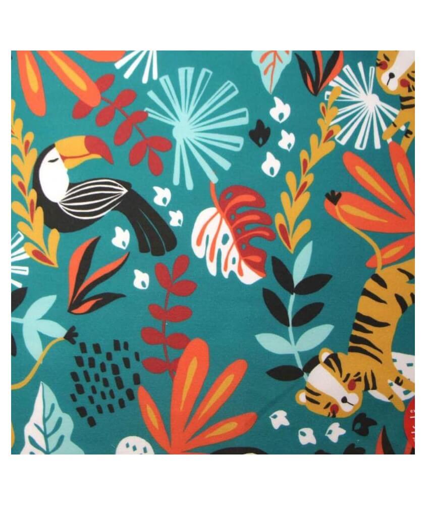 Pochette - En tissu avec impression toucans.