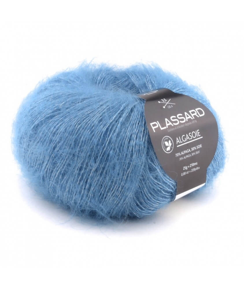 Pelote de soie et alpaga à tricoter ALGASOIE Unie - Plassard 