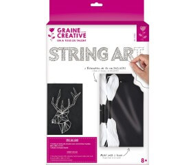 Kit String Art bois noir et blanc CERF - Graine Créative