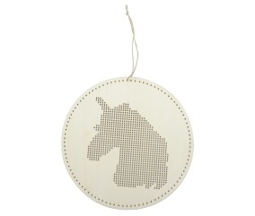 Kit Broderie sur Bois Suspension à Broder Licorne - Graine Creative