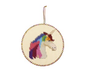 Kit Broderie sur Bois Suspension à Broder Licorne - Graine Creative