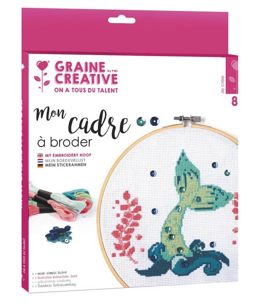 Kit cadre à broder Sirène - Graine Créative