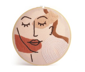 Kit de broderie Visage LINE ART - Graine Creative