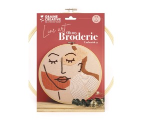 Kit de broderie Visage LINE ART - Graine Creative