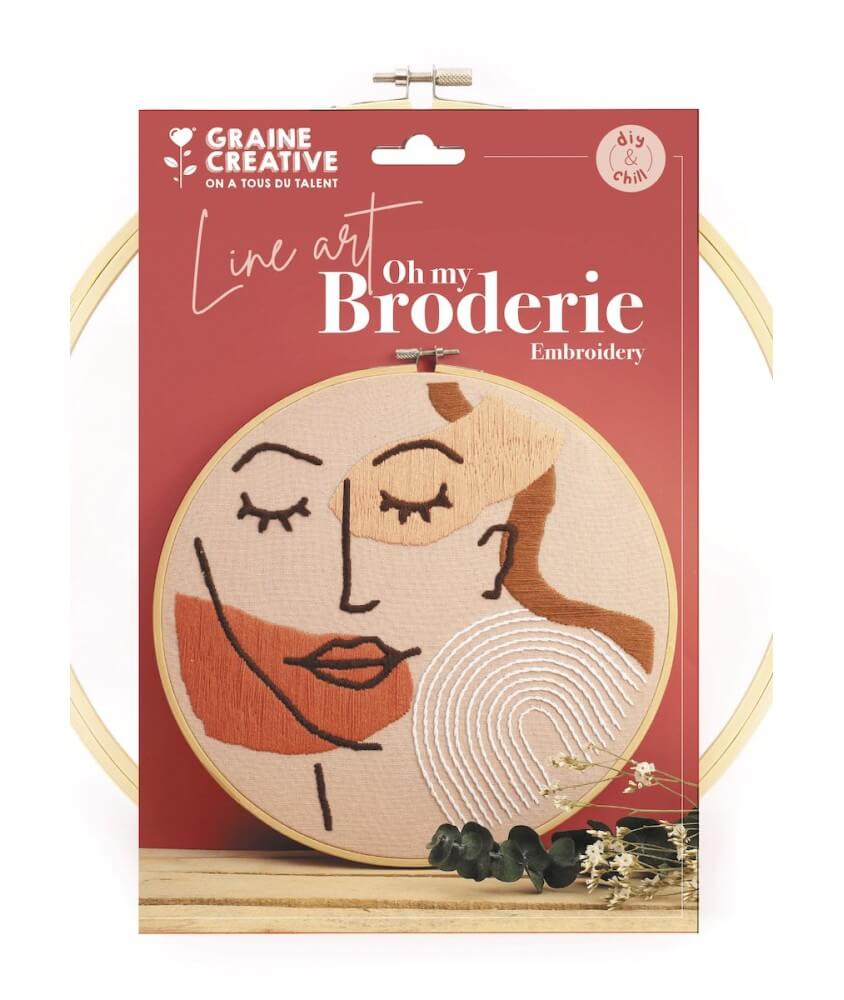 Kit de broderie Visage LINE ART - Graine Creative