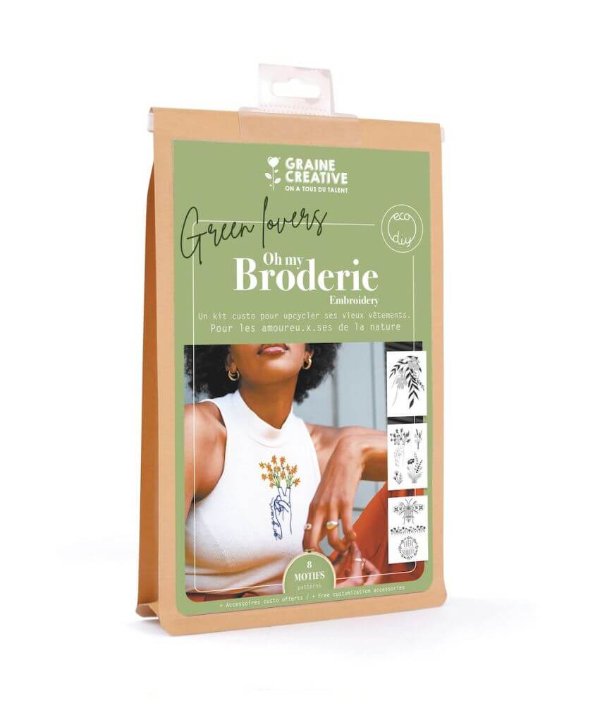 Kit de broderie sur vêtement Nature - 160 x 260 x 45 mm - Graine Creative