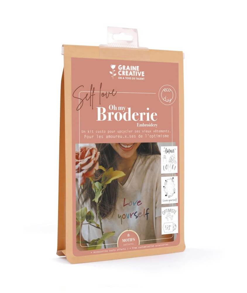 Kit de broderie sur vêtement Self Love - 160 x 260 x 45 mm - Graine Creative