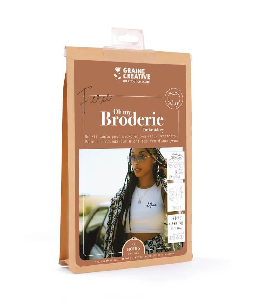 Kit de broderie sur vêtement Fierce - 160 x 260 x 45 mm - Graine Creative