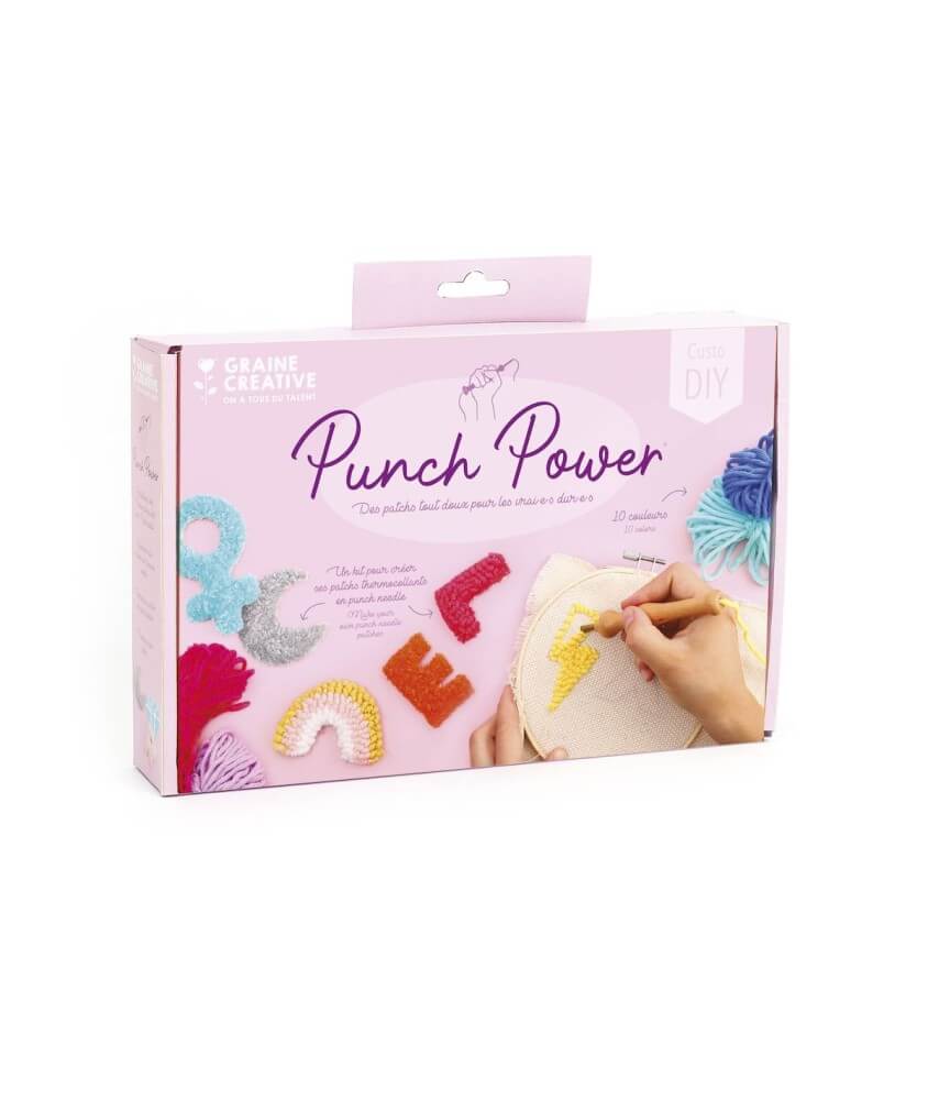 Kit Mes Patchs en punch needle - 260 x 170 x 50 mm - Graine Creative