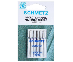 Aiguille Microtex pour machine à coudre 130/705H-M Dimension 100/16 - 5 pces - SCHMETZ