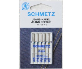 Aiguille Universelle pour Machine à Coudre Jeans 130/705H-J Assortiment Mix 90,100,110  - 5 pces - SCHMETZ