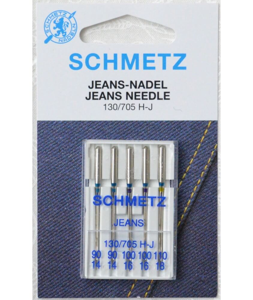 Aiguille Universelle pour Machine à Coudre Jeans 130/705H-J Assortiment Mix 90,100,110  - 5 pces - SCHMETZ