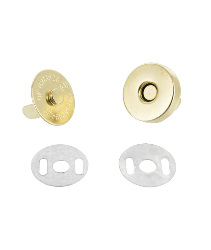 Lot de 5 Boutons pression aimanté 15mm doré - 3bCom