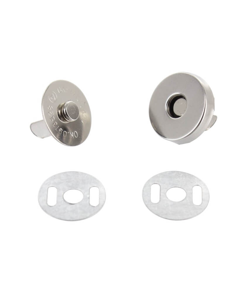 Boutons pression 10 sets en métal argent rond 15 mm boutons