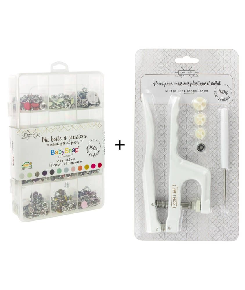 Coffret pressions métal Babysnap + Pince - Com'1 Idée