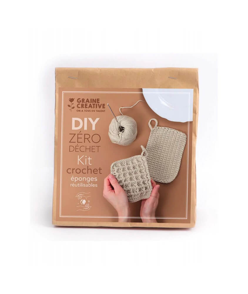 Kit Crochet Zéro déchet Eponges Réutilisables - Graine Créative