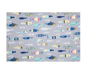 Tissu coton enduit poissons