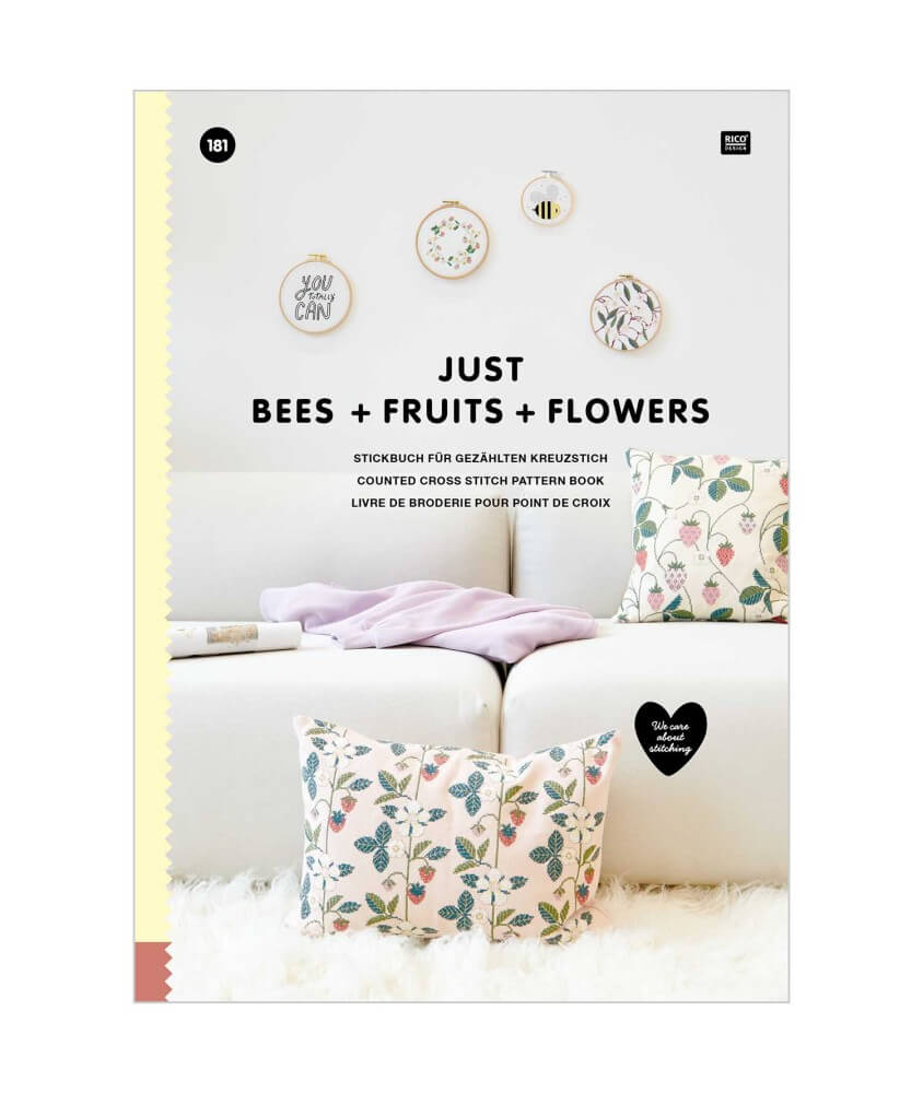 Livre de broderie N°181 - Just Bees + Fruits + Flowers - Rico Design