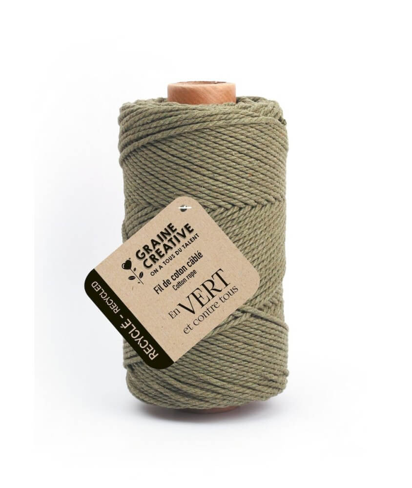 Bobine de coton câblé recyclé 2mm - 400gr - Graine Créative Bobine de coton câblé recyclé 2mm - 400gr - Graine Créative