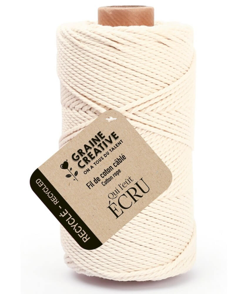 Bobine de coton câblé recyclé 2mm - 400gr - Graine Créative Bobine de coton câblé recyclé 2mm - 400gr - Graine Créative