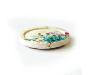 Bouton coton et polyester recyclé motif fleur 2 trous 25mm - Prym