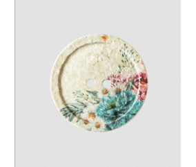 Bouton coton et polyester recyclé motif fleur 2 trous 25mm - Prym