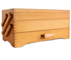 Panier à couture en bois à 3 niveaux - 17x37x22.6 cm - Distrifil