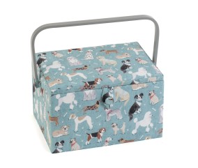 Coffret à couture motif Chiens - 18.5x25.5x14.5 cm - Distrifil