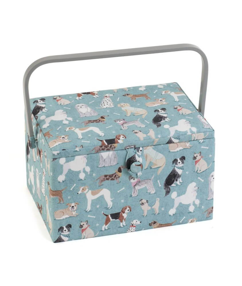 Coffret à couture motif Chiens - 18.5x25.5x14.5 cm - Distrifil