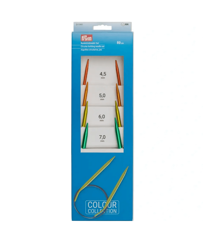 Set Aiguilles Circulaire en 80cm du N°4,5 à 7 - Prym