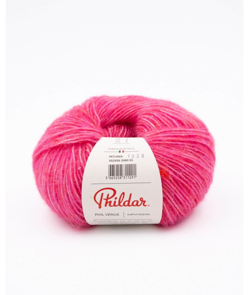 Pelote de laine et Alpaga Phil Vénus - Phildar - Petunia Rose