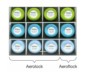 Boîte de fils Madeira - 9 bobines d'Aeroflock 125 et 3 bobines d'Aeroflock 100 - Bleu, bleu clair et vert - Certifié Oeko-Tex