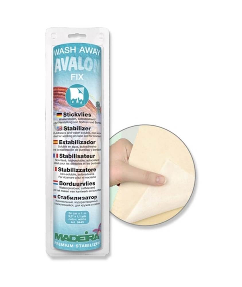 Film hydrosoluble et autocollant pour dentelles et bordures - Wash Away Avalon Fix - 24cm x 1m - Madeira