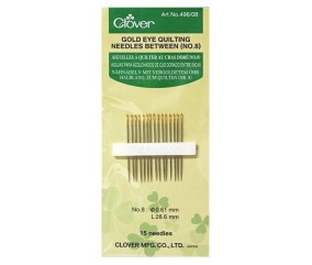 15 Aiguilles avec chas doré pour Quilting demi-longues - Clover