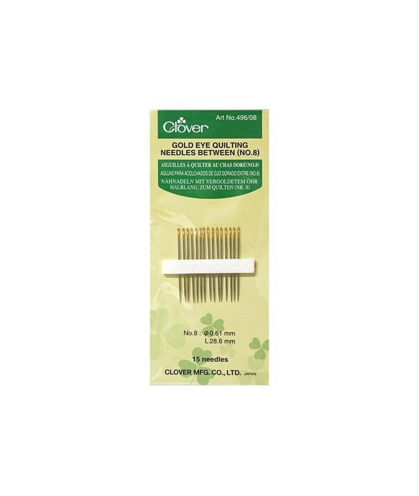 15 Aiguilles avec chas doré pour Quilting demi-longues - Clover 15 Aiguilles avec chas doré pour Quilting demi-longues - Clover