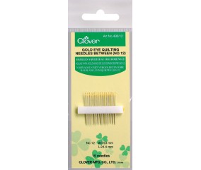 15 Aiguilles avec chas doré pour Quilting demi-longues - Clover