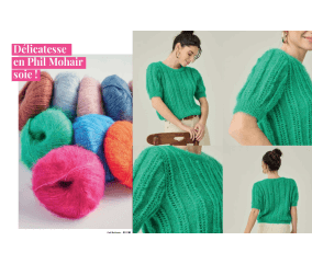 modele tricot Cache-cœur en DELICATESSE de Plassard