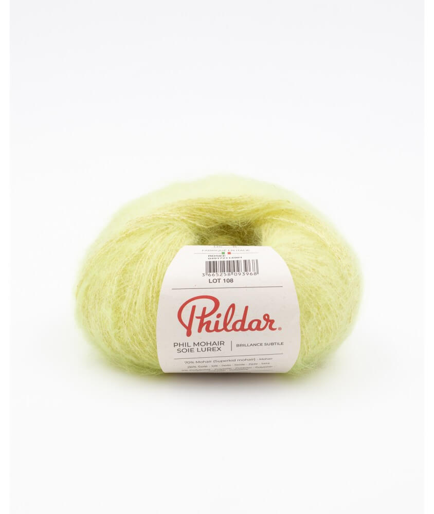 Fil exceptionnel à tricoter PHIL MOHAIR SOIE LUREX - 25GR - Phildar