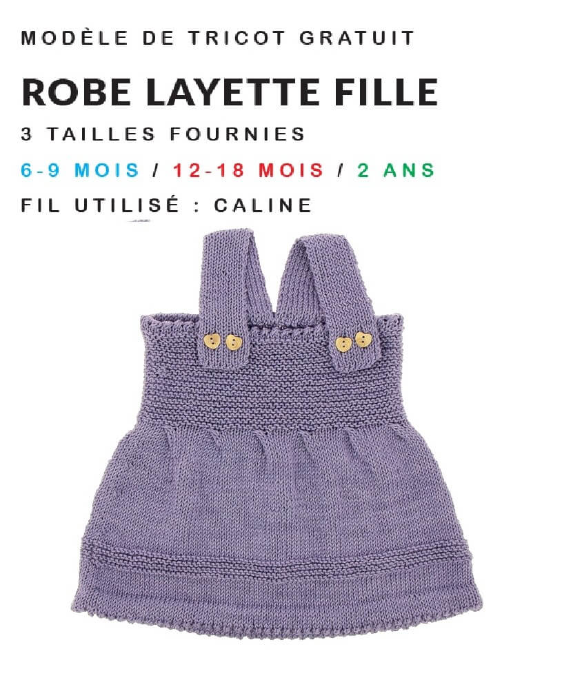 MODELE GRATUIT ROBE LAYETTE FILLE - DISTRIFIL - SPERENZA