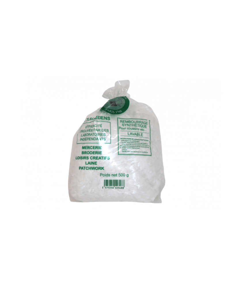 Fibre de rembourrage synthétique anti-acariens 500GR Fibre de rembourrage synthétique anti-acariens 500GR