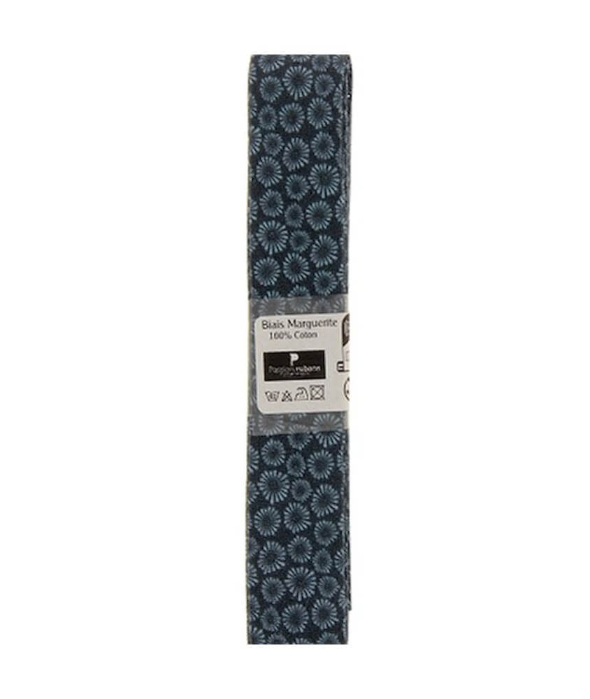 Biais en coton motif Margerites 1,5m x 20mm - Distrifil Biais en coton motif Margerites 1,5m x 20mm - Distrifil