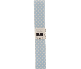 Biais en coton motif Pois 1,5m x 20mm - Distrifil