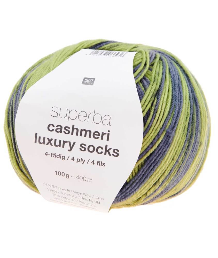 Pelote de laine à chaussettes Superba Cashmeri Luxury Socks 4 fils - 100gr - Rico Design