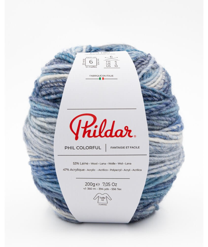 Pelote de Laine à tricoter PHIL COLORFUL - 200GR - Phildar Pelote de Laine à tricoter PHIL COLORFUL - 200GR - Phildar