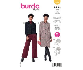 Patron Burda 5958 - Veste courte avec col et poches plaquées & manteau au look féminin du 36 au 46 (FR)