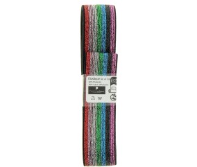 Elastique Métallisé Arc-en-ciel 1,2m x 25mm - Passion Rubans