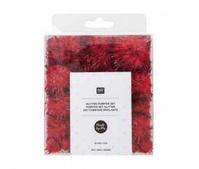 Set POMPONS BRILLANTS ROUGE - Rico Design